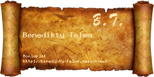 Benedikty Telma névjegykártya